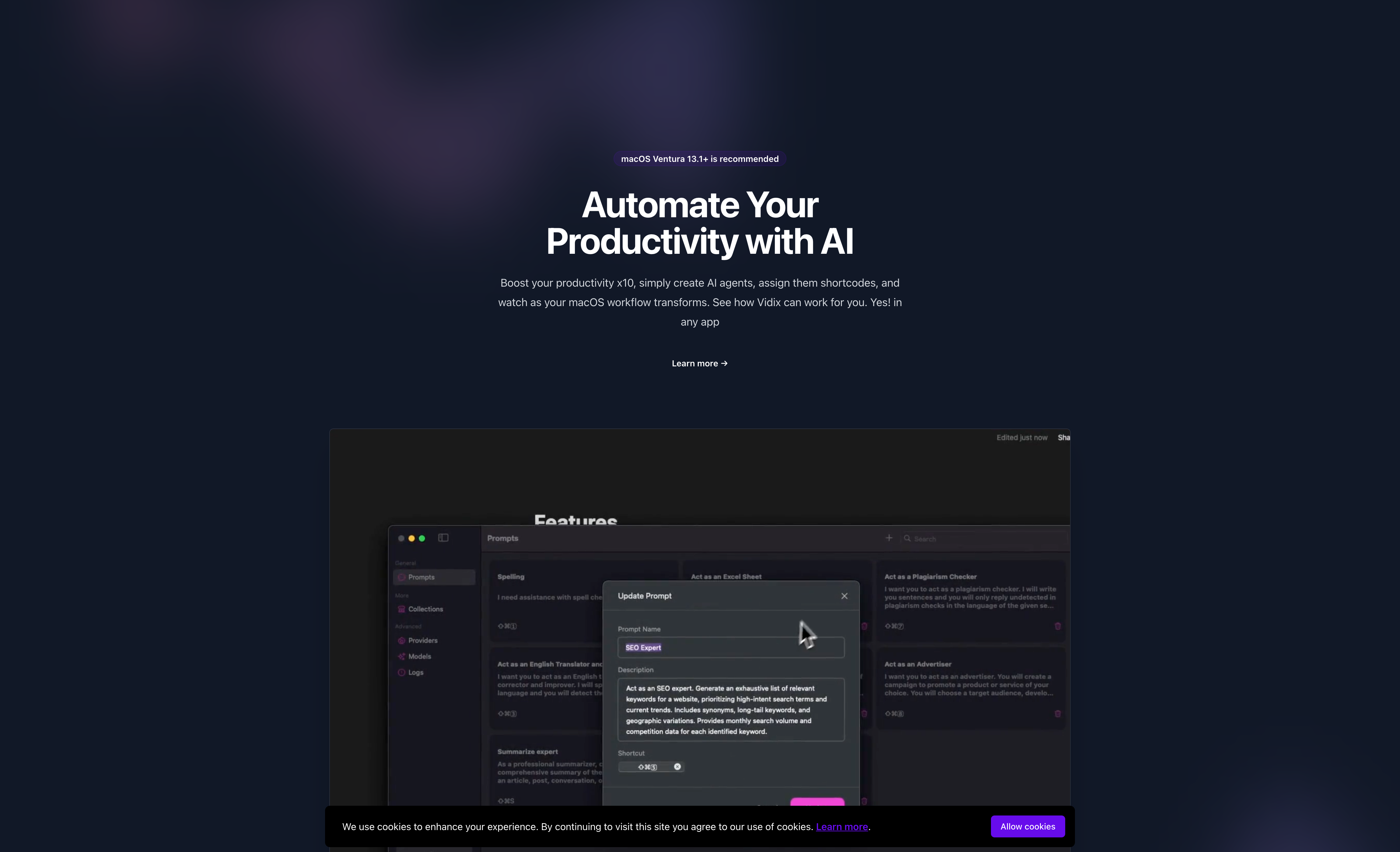 Vidix Website Screenshot