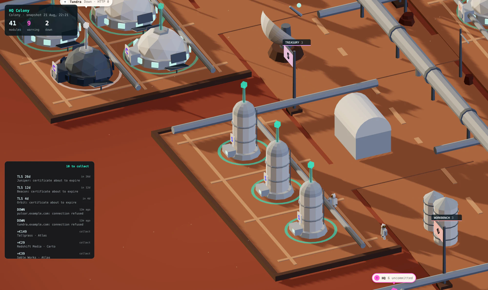 The Treasury sector, with ice extractors representing Stripe accounts