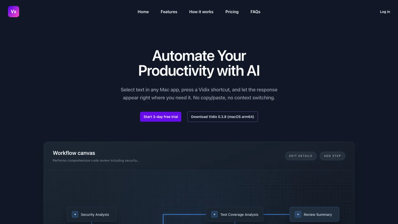 Vidix — privacy-first macOS AI assistant